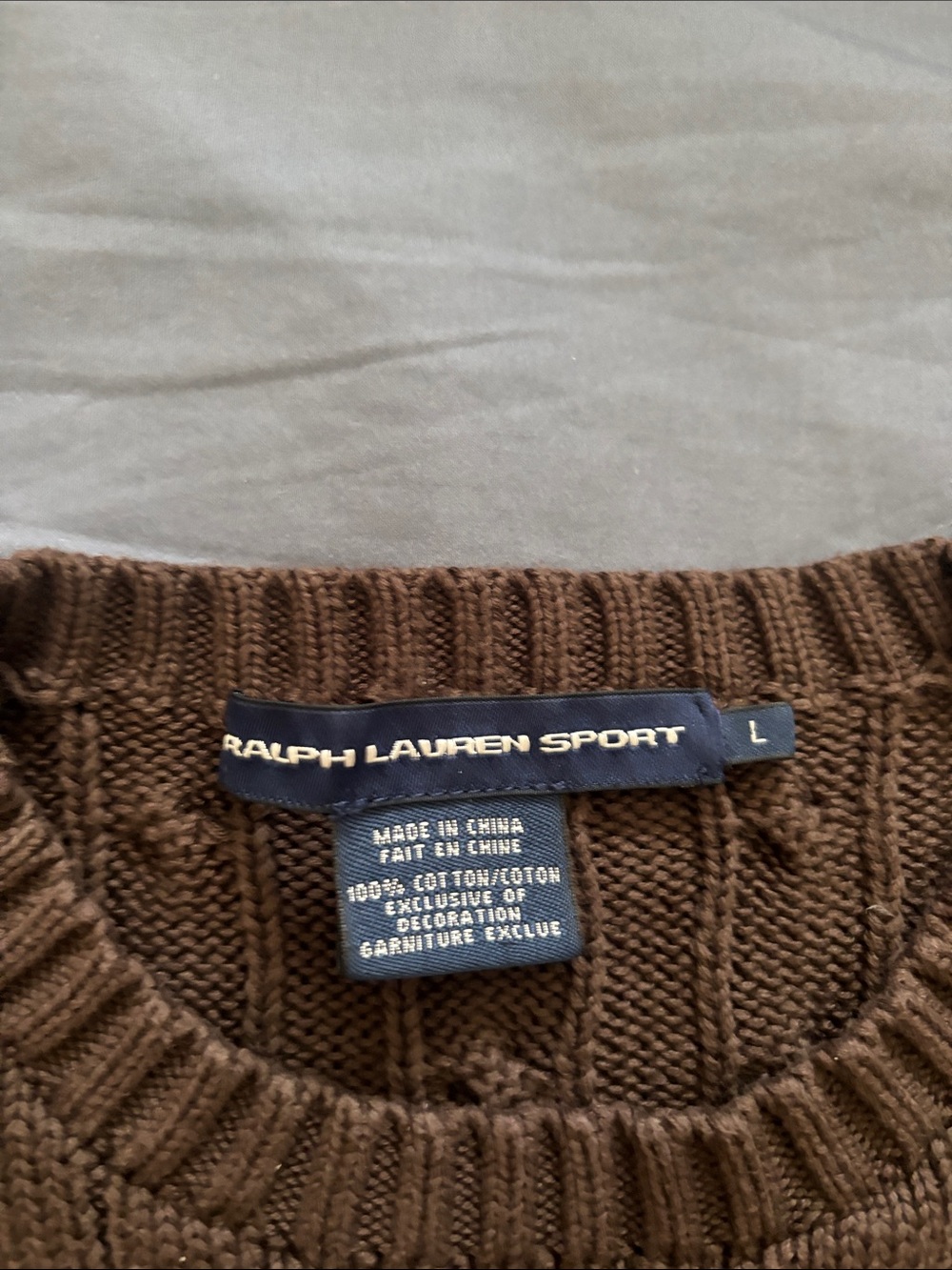 Polo by Ralph Lauren Brown Cable-Knit Crewneck Sweater - Picture 4 of 7
